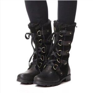 Sorel Emelie Lace-Up Waterproof Boots Black Size 5